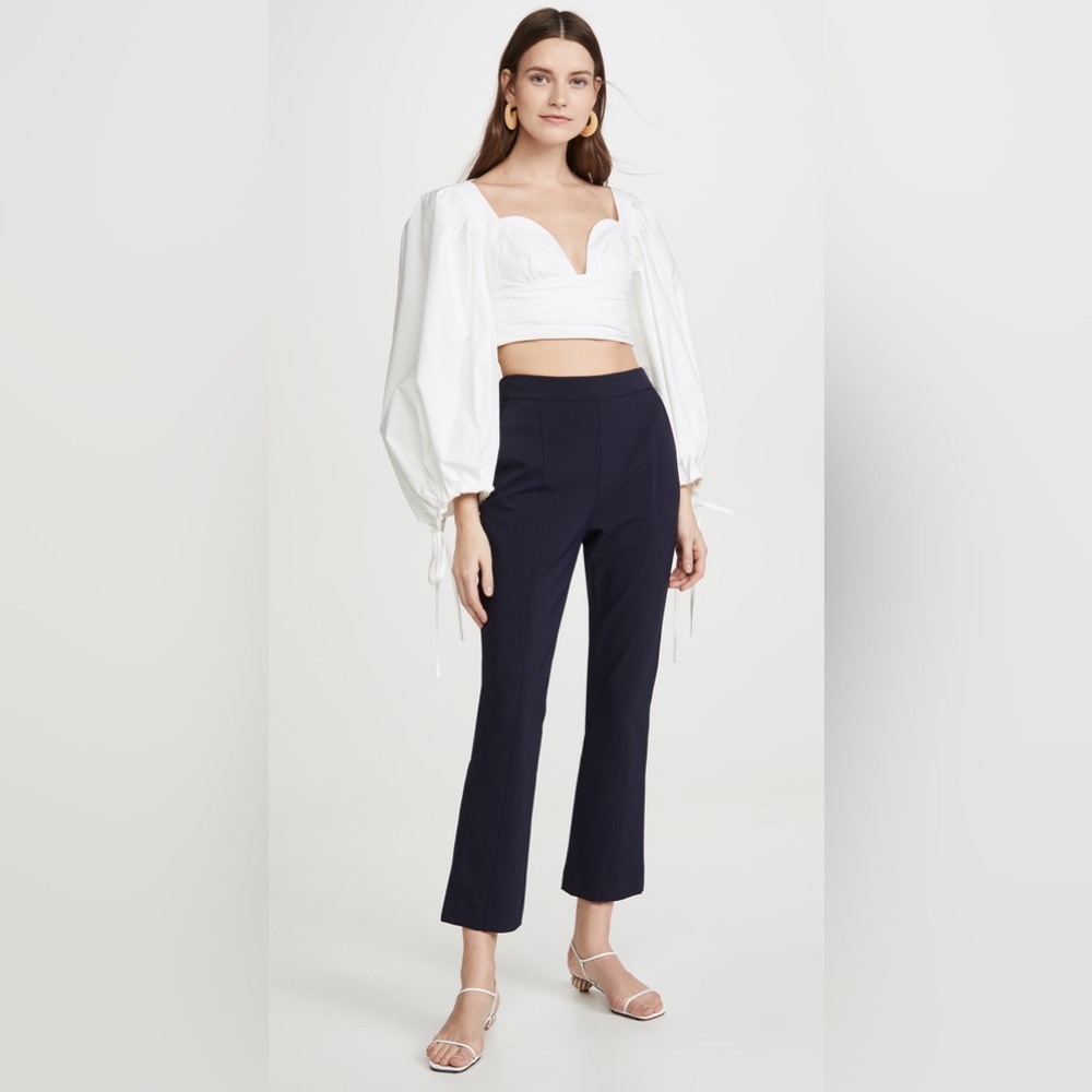 Jonathan Simkhai Joanna Tech Stretch Crop Pants Track Trousers Navy Size XS